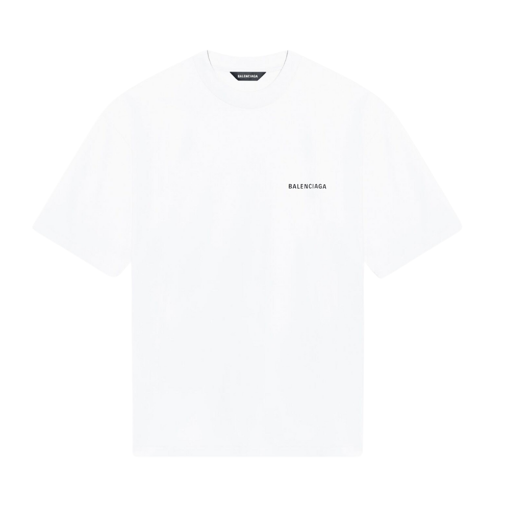 Balenciaga MEN'S LOGO T-SHIRT MEDIUM FIT IN WHITE