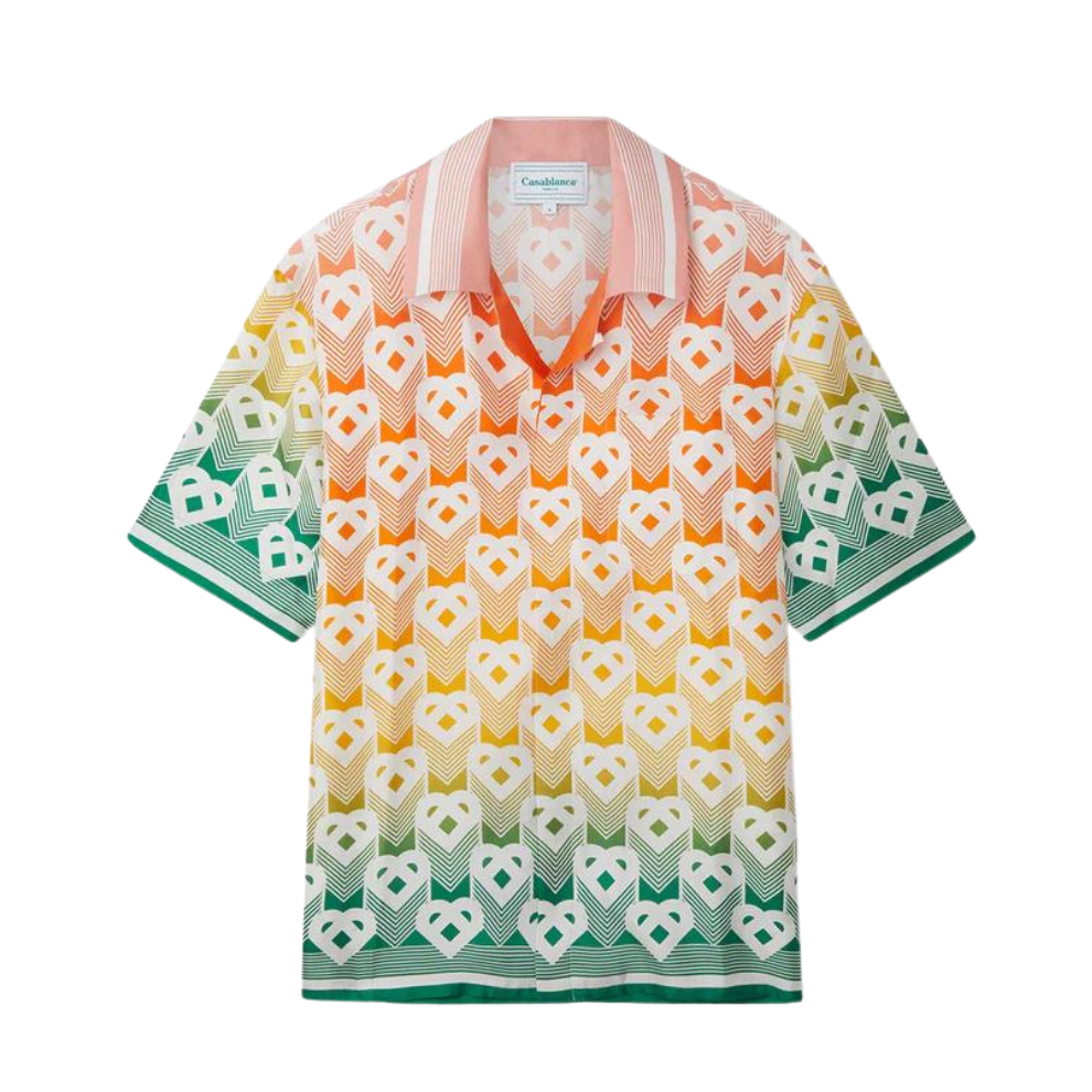 CASABLANCA Gradient Heart Monogram Silk Shirt