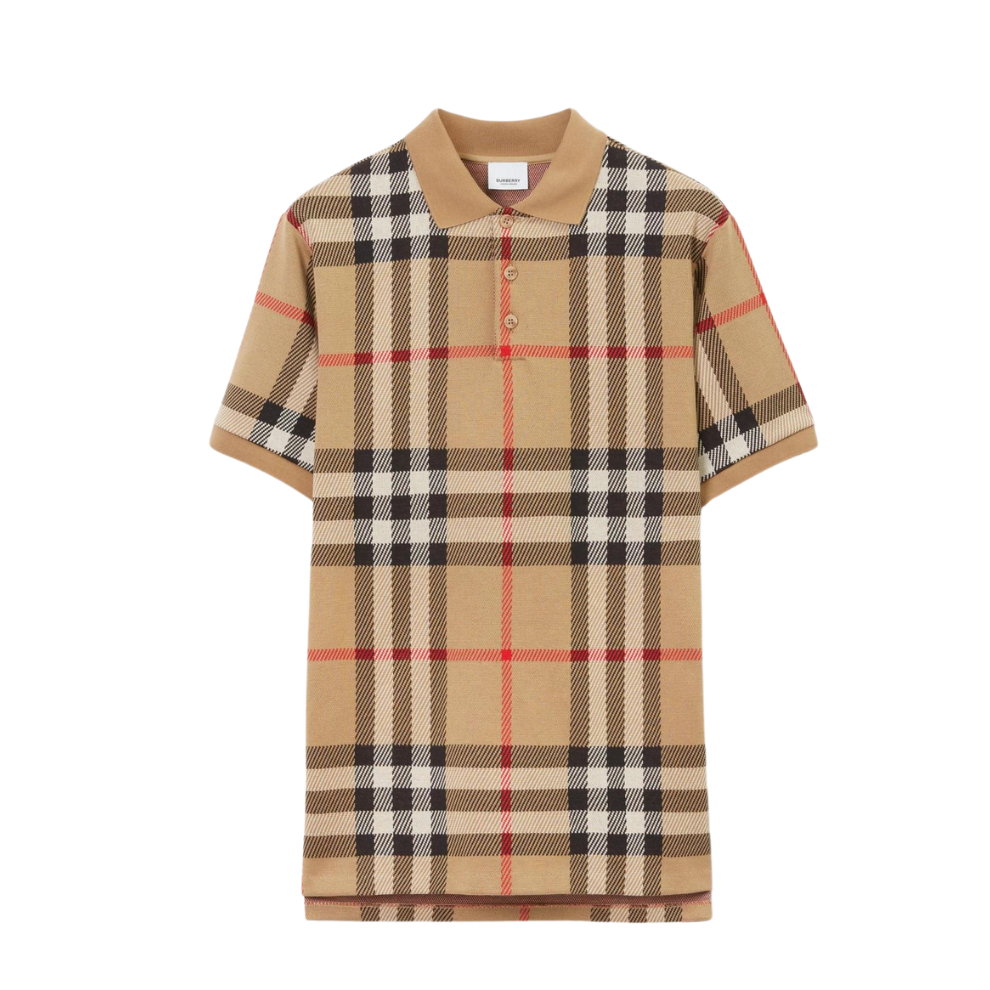 BURBERRY Check Cotton Polo