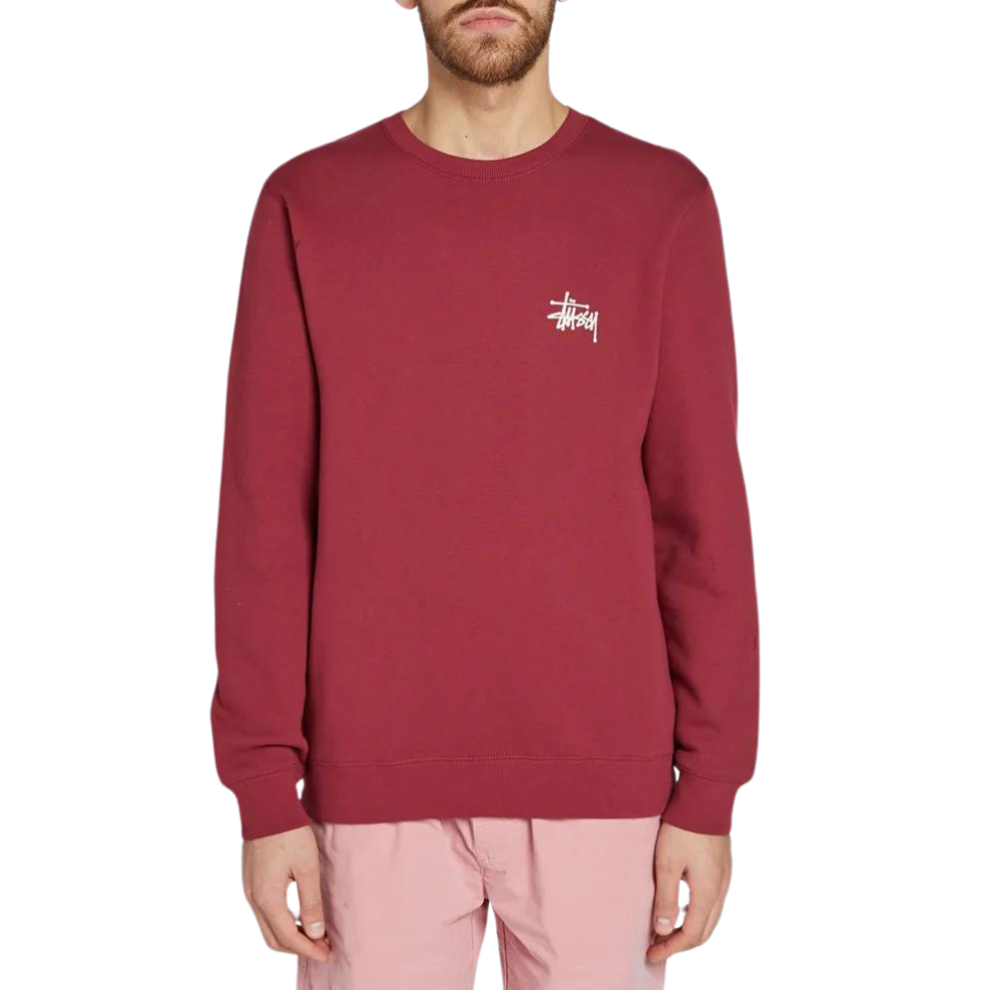 STUSSY BASIC CREW SWEAT Wine
