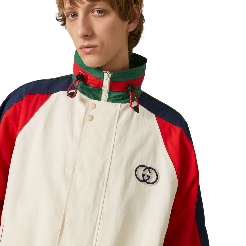 GUCCI COTTON NYLON JACKET WITH PATCH
