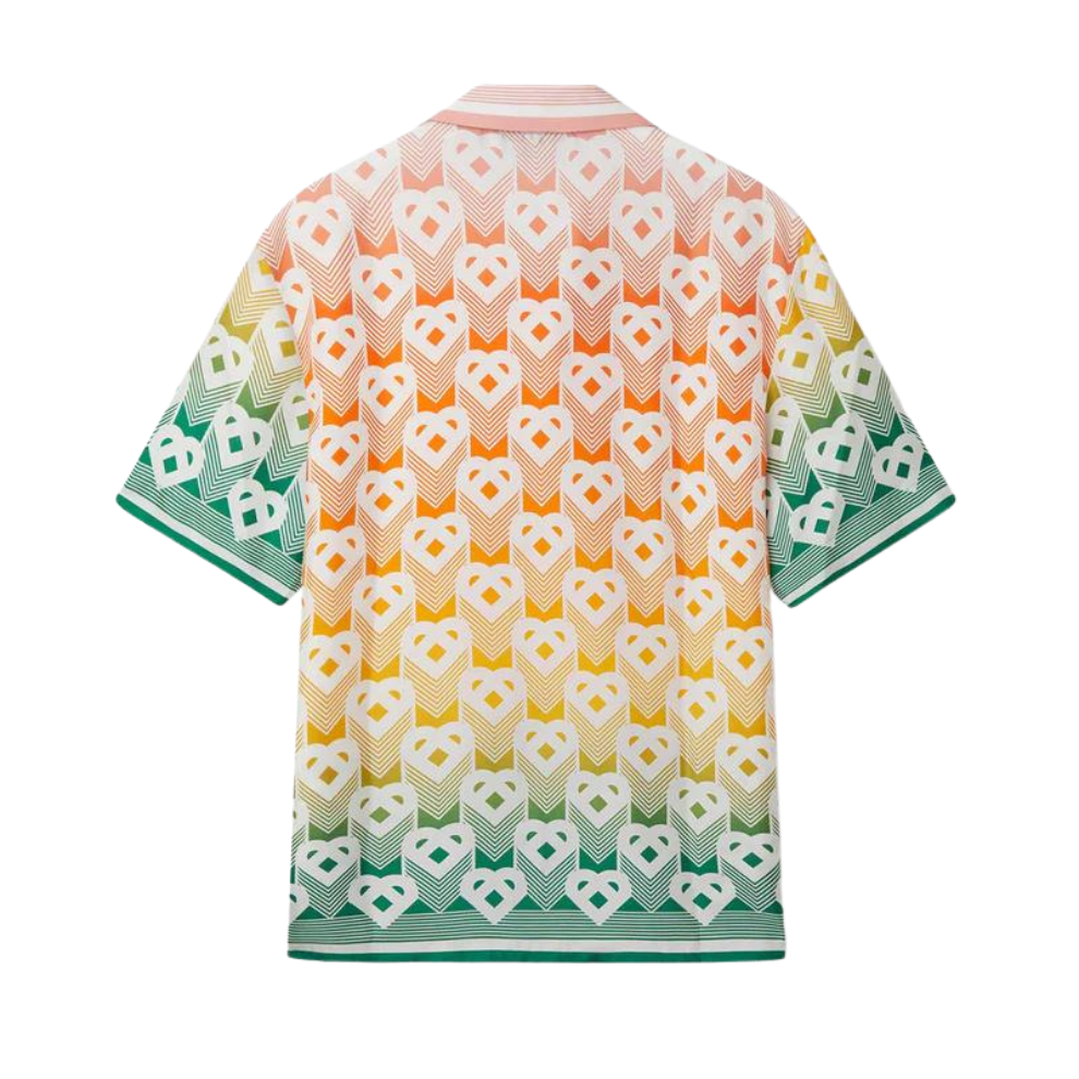 CASABLANCA Gradient Heart Monogram Silk Shirt