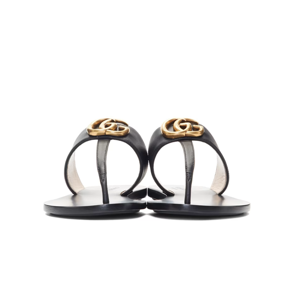 GUCCI Black GG Marmont Sandals