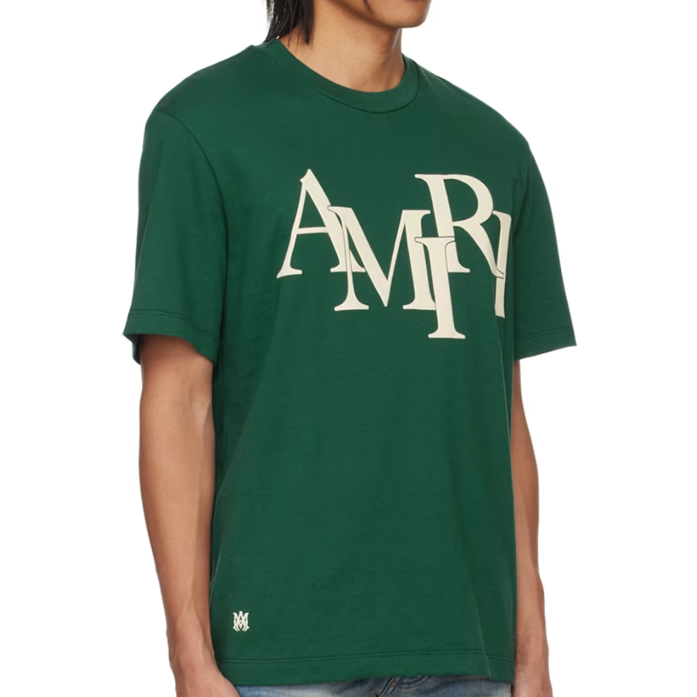 AMIRI Green Staggered T-Shirt