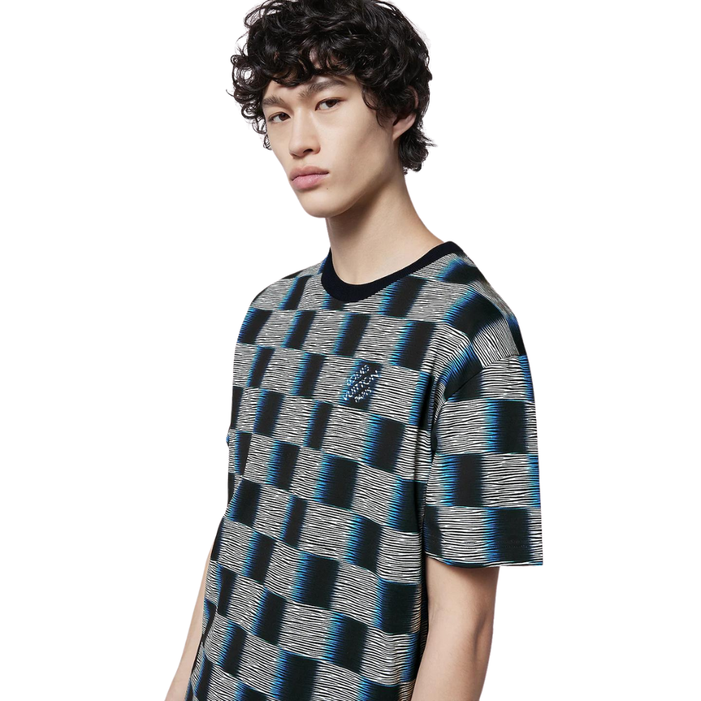 Damier Short-Sleeved Cotton T-Shirt