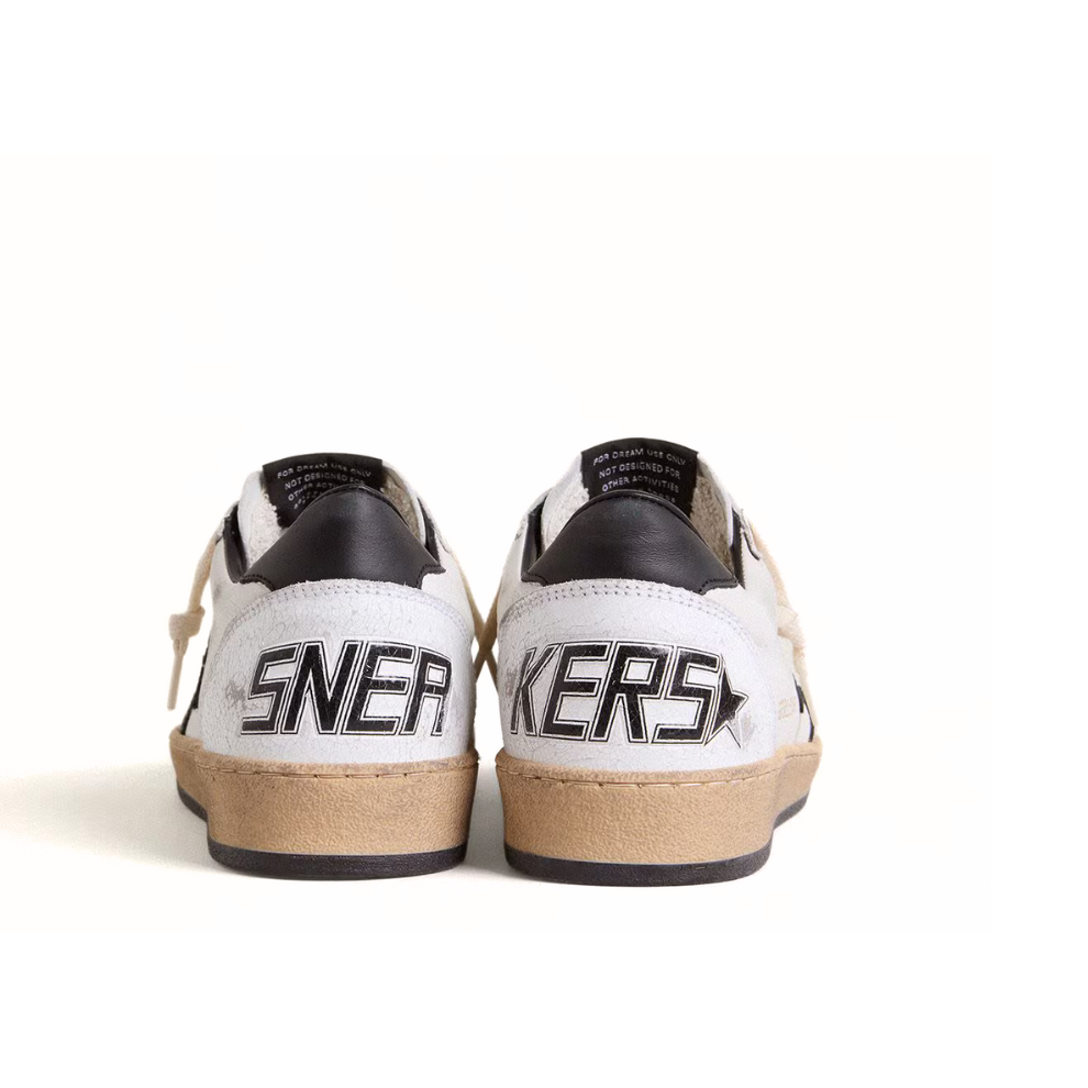 Golden Goose Men's Ball Star in white nappa with black star