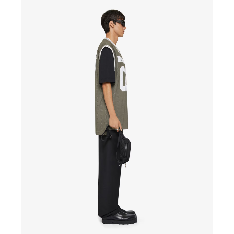GIVENCHY overlapped t-shirt in mesh and jersey