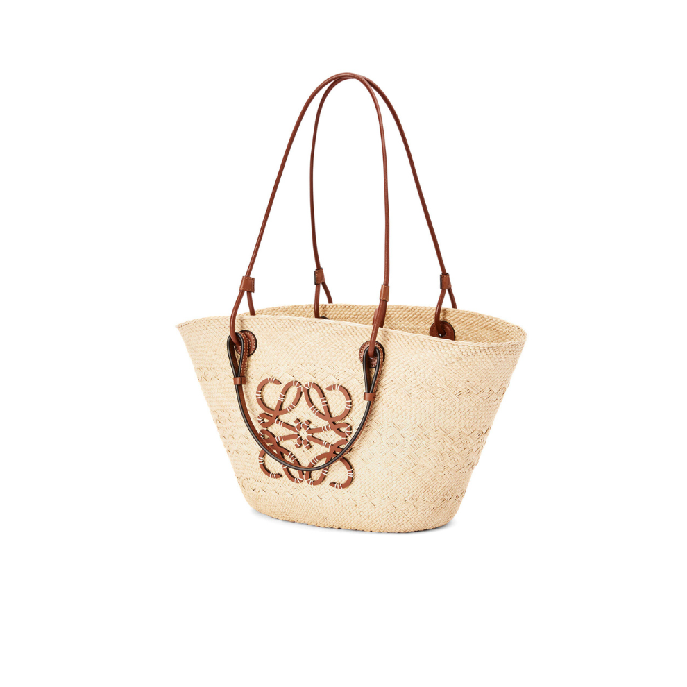 LOEWE Medium Anagram Basket bag in iraca palm and calfskin