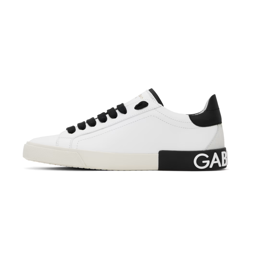DOLCE & GABBANA White Calfskin Portofino Vintage Sneakers