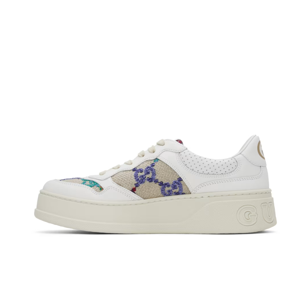 GUCCI White & Beige GG Sneakers