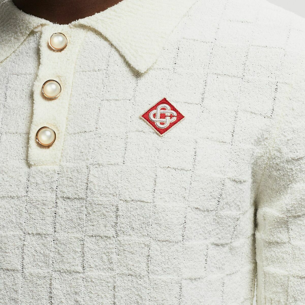 CASABLANCACHECKED YOKE BOUCLE POLO