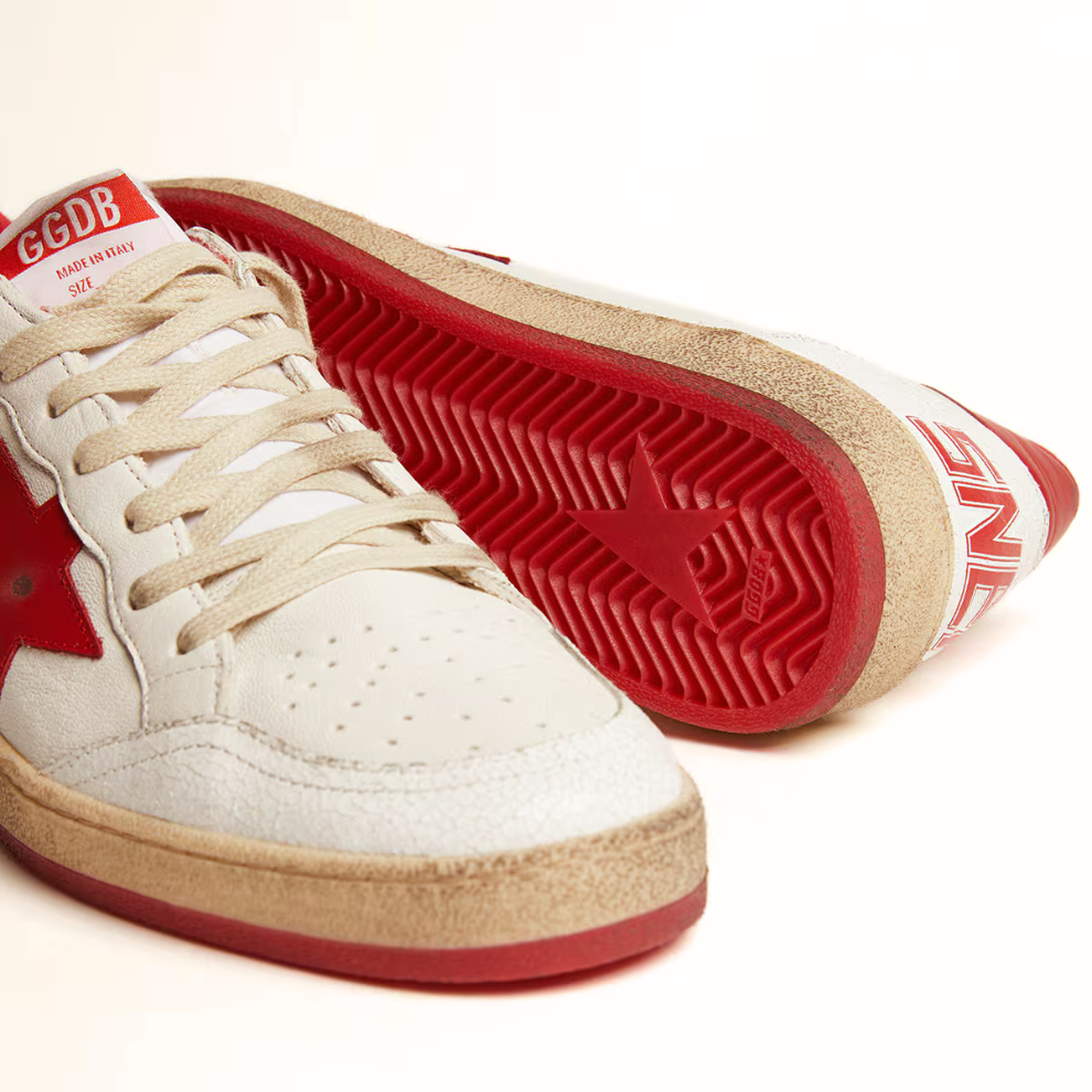 Golden Goose Men's Ball Star in white leather