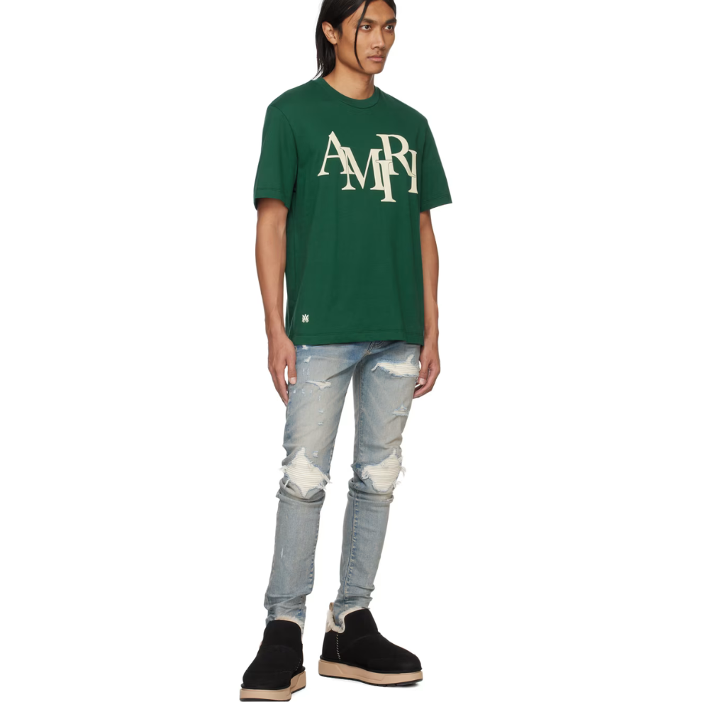 AMIRI Green Staggered T-Shirt