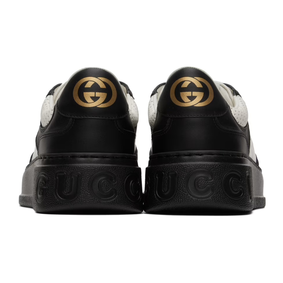 GUCCI Black & White Embossed Sneakers