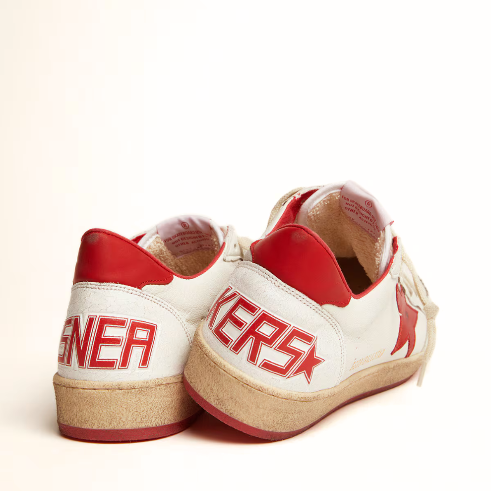 Golden Goose Men's Ball Star in white leather