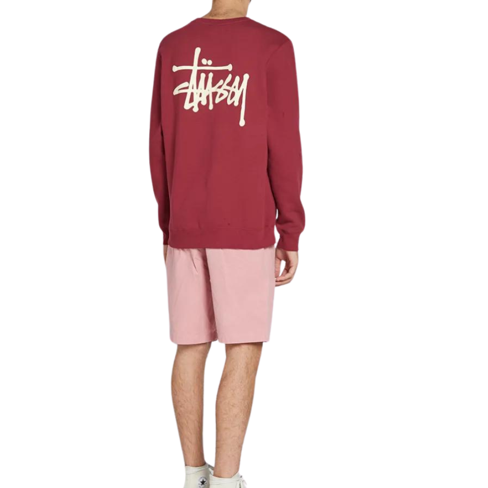 STUSSY BASIC CREW SWEAT Wine