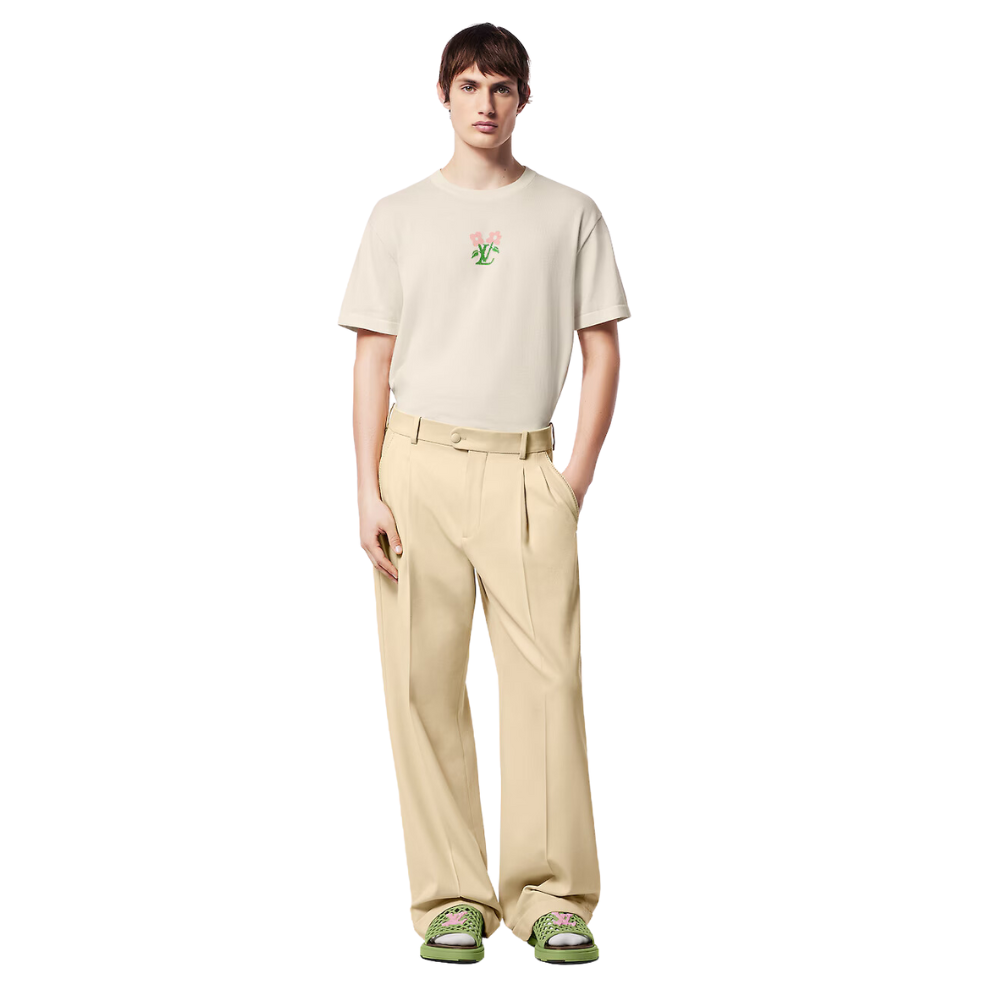 LOUIS VUITTON Short-Sleeved Cotton Knitted Crewneck