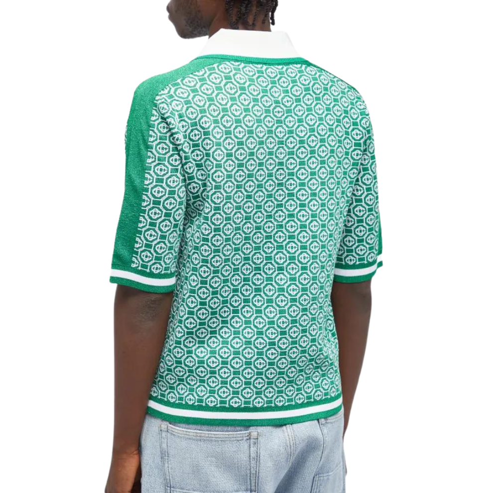 CASABLANCA LUREX JACQUARD POLO Green