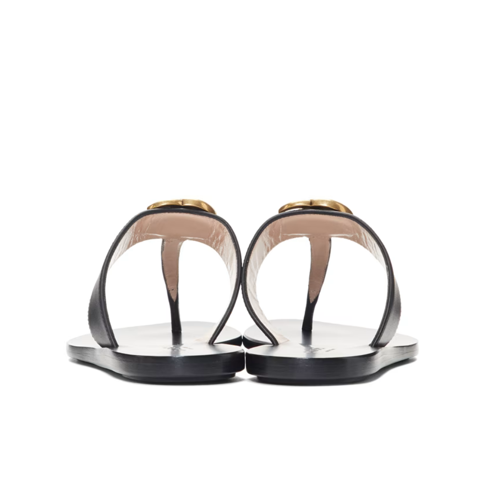GUCCI Black GG Marmont Sandals