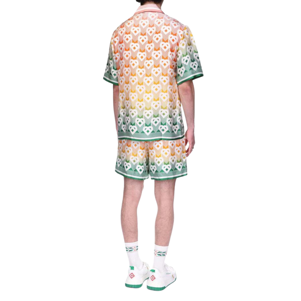CASABLANCA Gradient Heart Monogram Silk Shirt