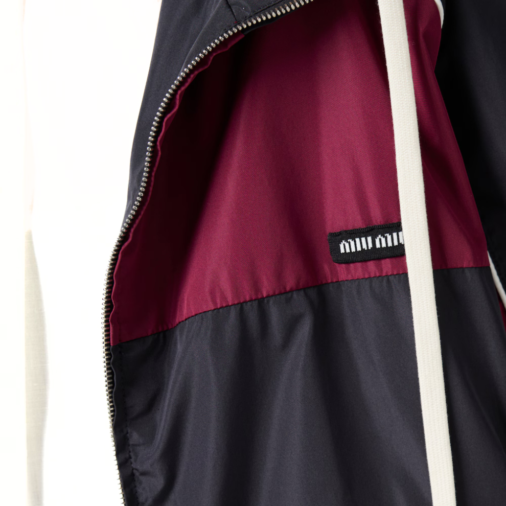 MIU MIU Technical silk zipper blouson jacket
