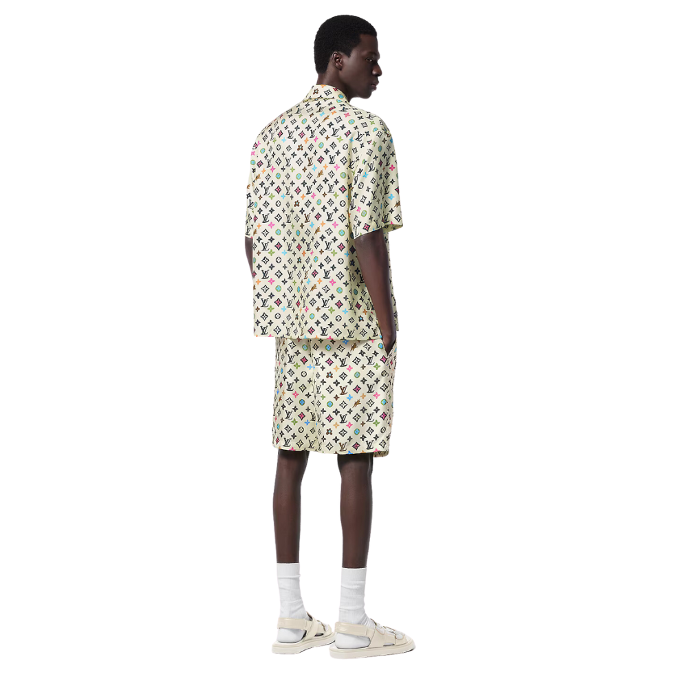 LOUIS VUITTON Monogram Printed Silk Shorts