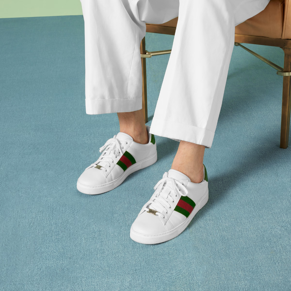 GUCCI MEN'S ACE TRAINER WITH WEB