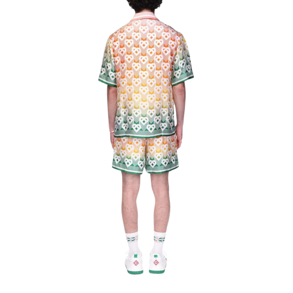 CASABLANCA Gradient Heart Monogram Silk Shirt