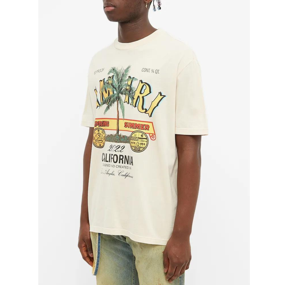AMIRI RUM LABEL TEE ALMOND - Digital-Shoppers