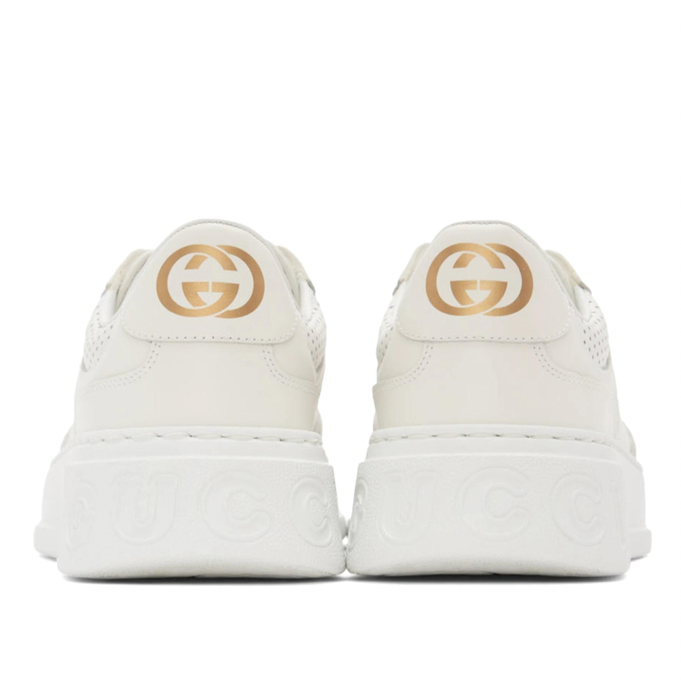 GUCCI White GG Embossed Sneakers
