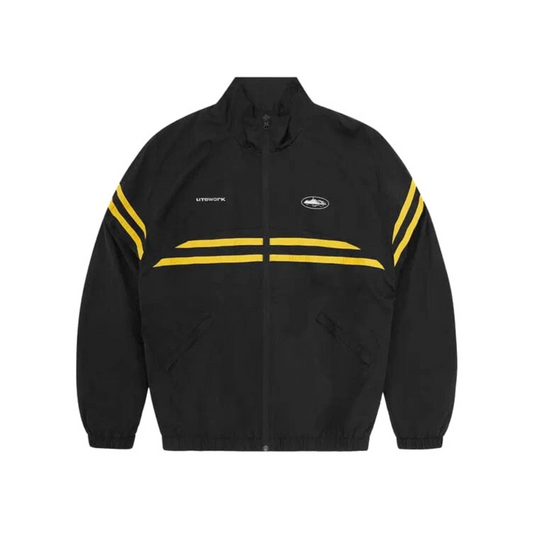 Corteiz Striped Litework Jacket Black Yellow