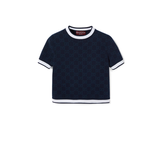 GUCCI GG fine cotton jacquard top