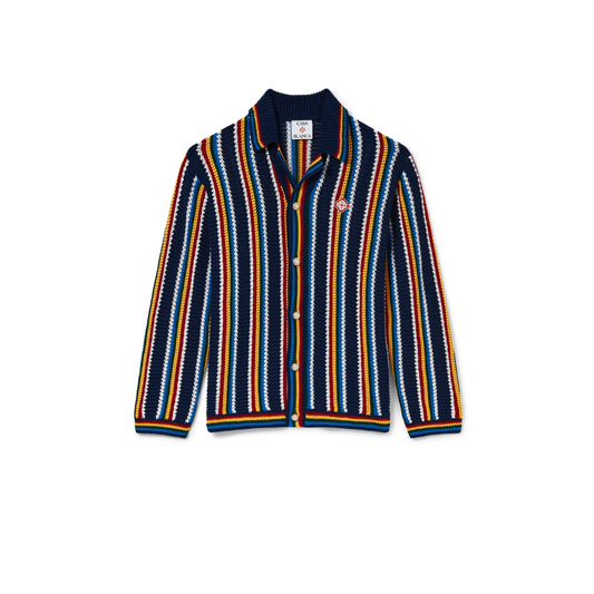 CASABLANCA crochet-knit shirt jacket