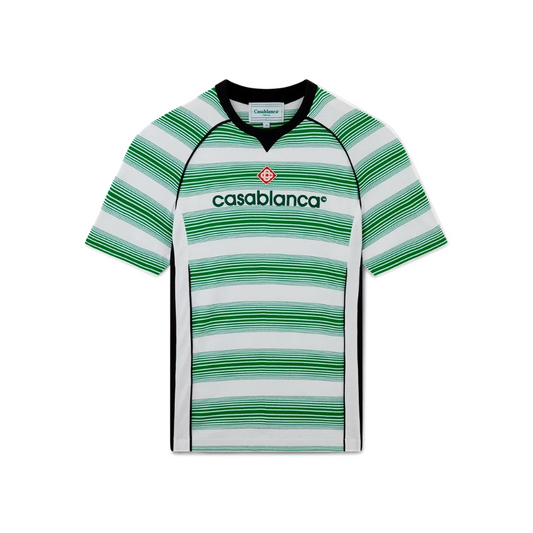 Casablanca White & Green Stripe T-Shirt