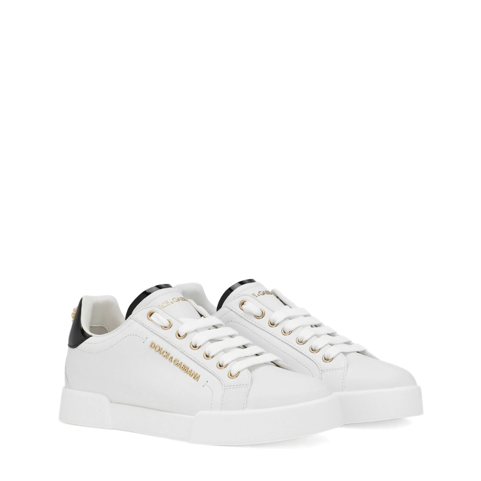 DOLCE & GABBANA Portofino logo-tag leather sneakers