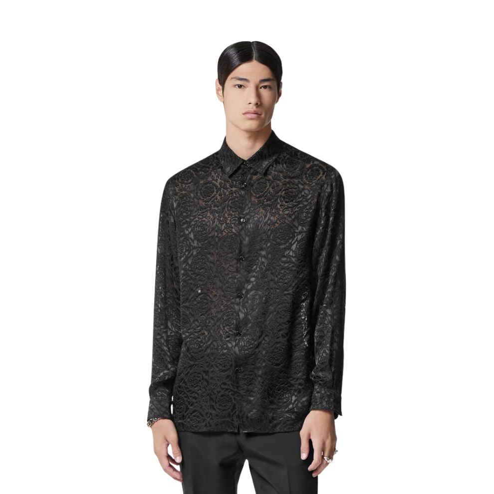 VERSACE BAROCCO DEVORÉ SILK SHIRT