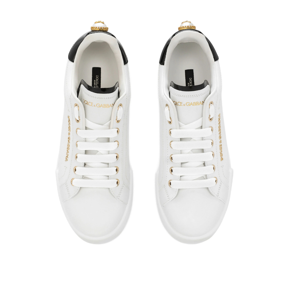 DOLCE & GABBANA Portofino logo-tag leather sneakers