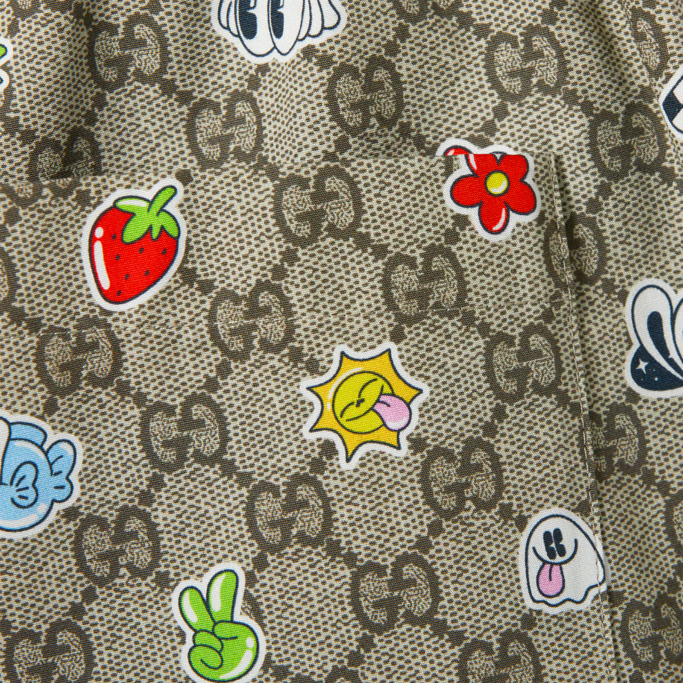 GUCCI COTTON POPLIN SHORTS WITH PRINT