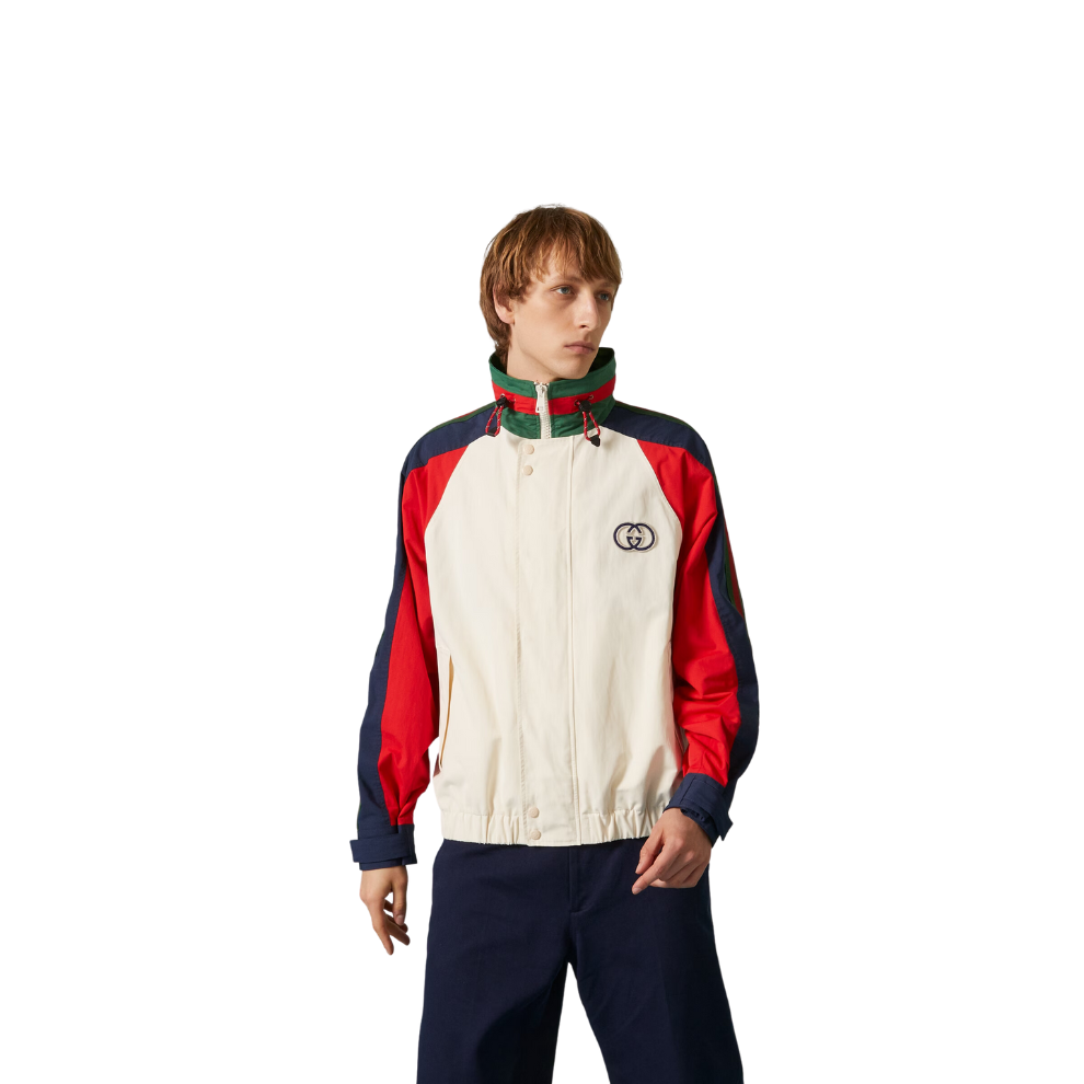 GUCCI COTTON NYLON JACKET WITH PATCH