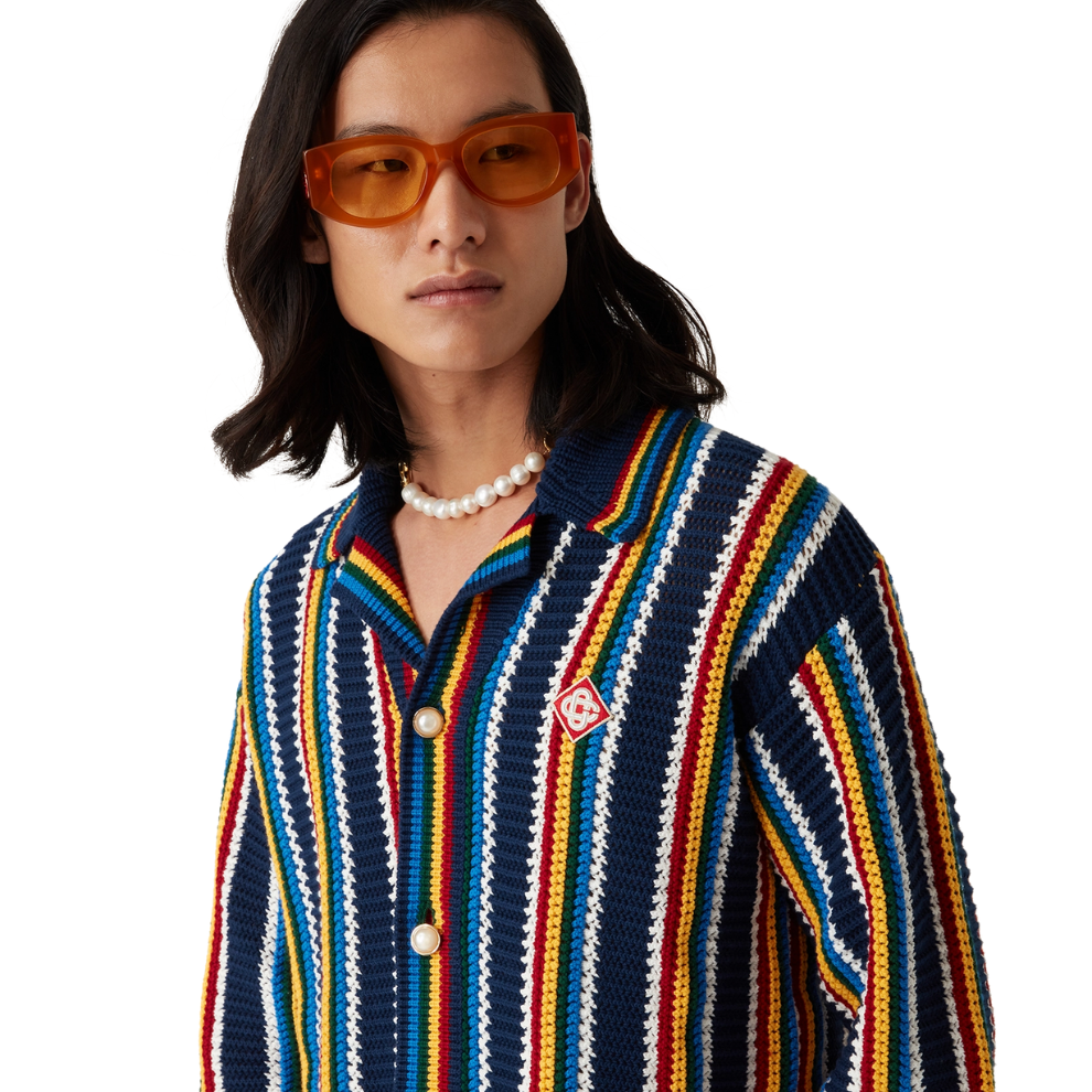 CASABLANCA crochet-knit shirt jacket