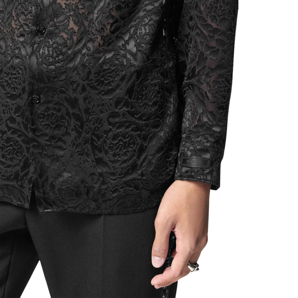 VERSACE BAROCCO DEVORÉ SILK SHIRT